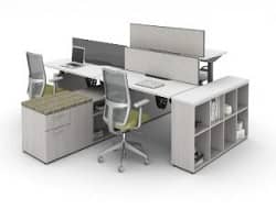 Steelcase Benching Stations with Dividers Storage